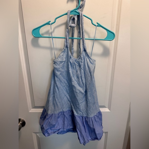 Anthropologie Sachin & Babi Linen Halter Blouse top size M blue halter top - Picture 4 of 10